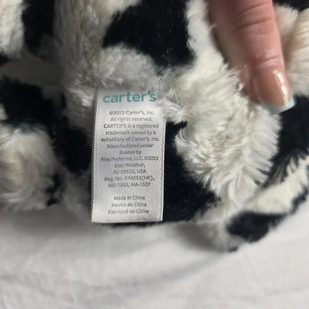 Carter's Plush Cow Stuffed Cow Black White